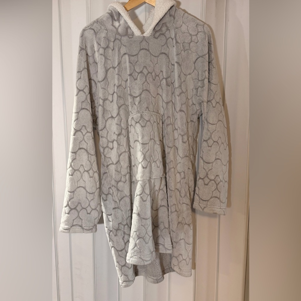 Disney Plush Sherpa Hoodie Jacket Gray and White
